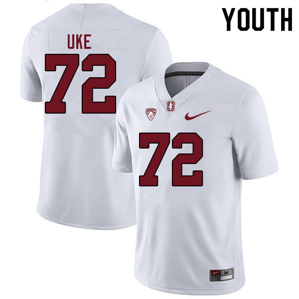 Youth #72 Austin Uke Stanford Cardinal College Football Jerseys Sale-White - Click Image to Close